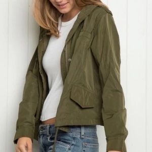 Brandy Melville Hailey Army Green Hooded Jacket